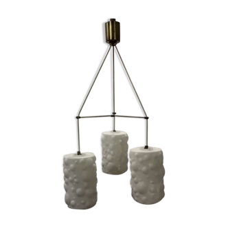 Vintage milk glass pendant lamp from the 1950s-1960s "The Blob"