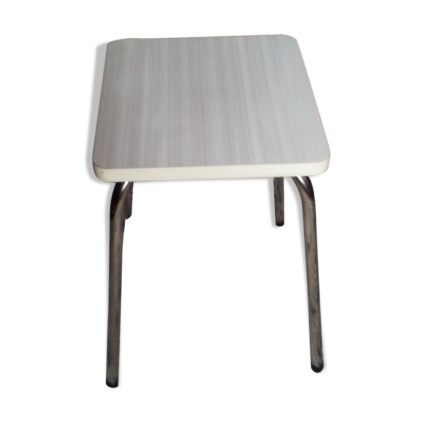 Formica vintage white striped flats light grey metal feet