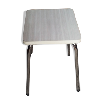 Formica vintage white striped flats light grey metal feet