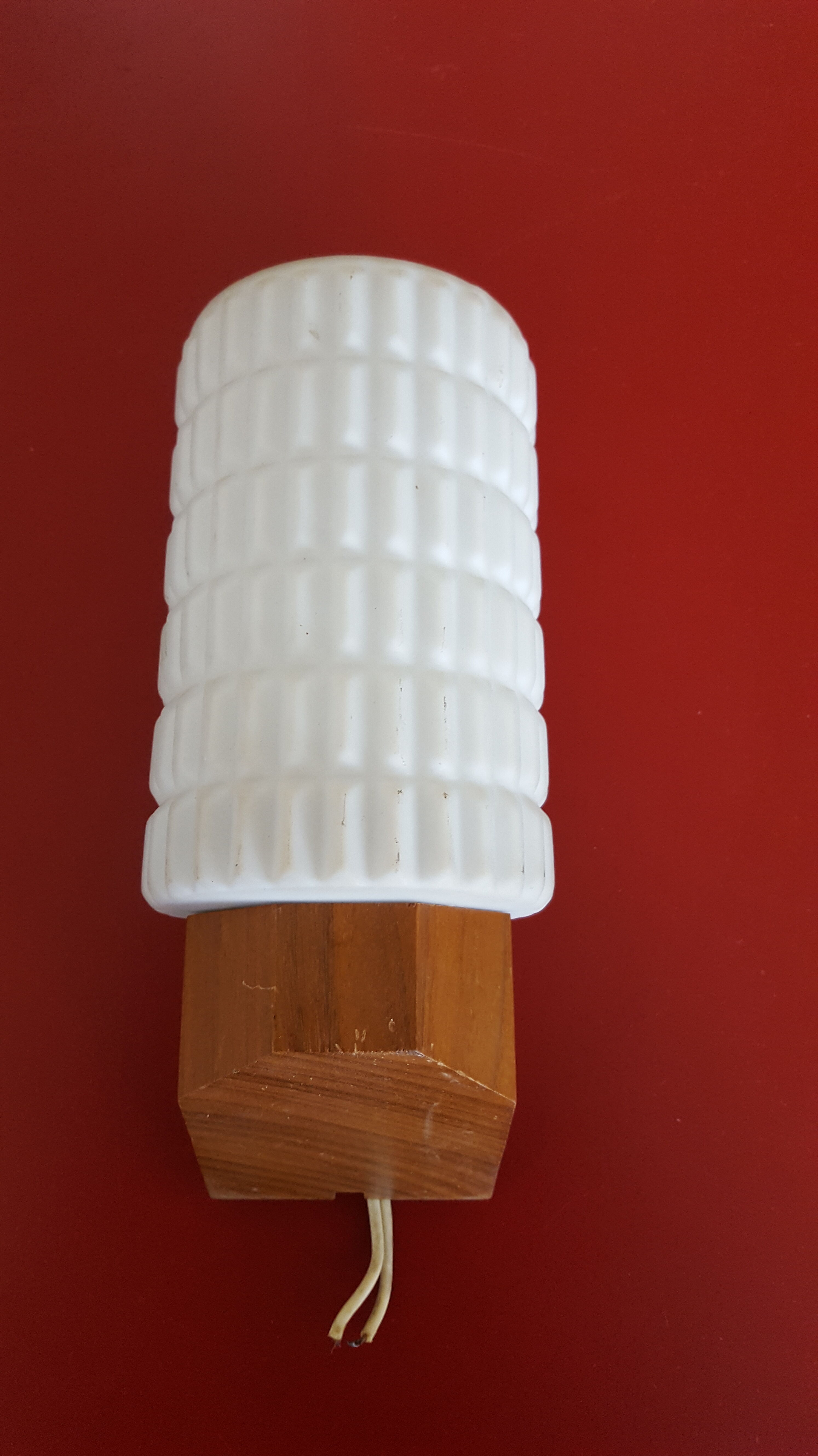 Wall light vintage teak philips opaline