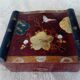 Lacquered wooden jewelry box / box with butterfly and landscape decoration