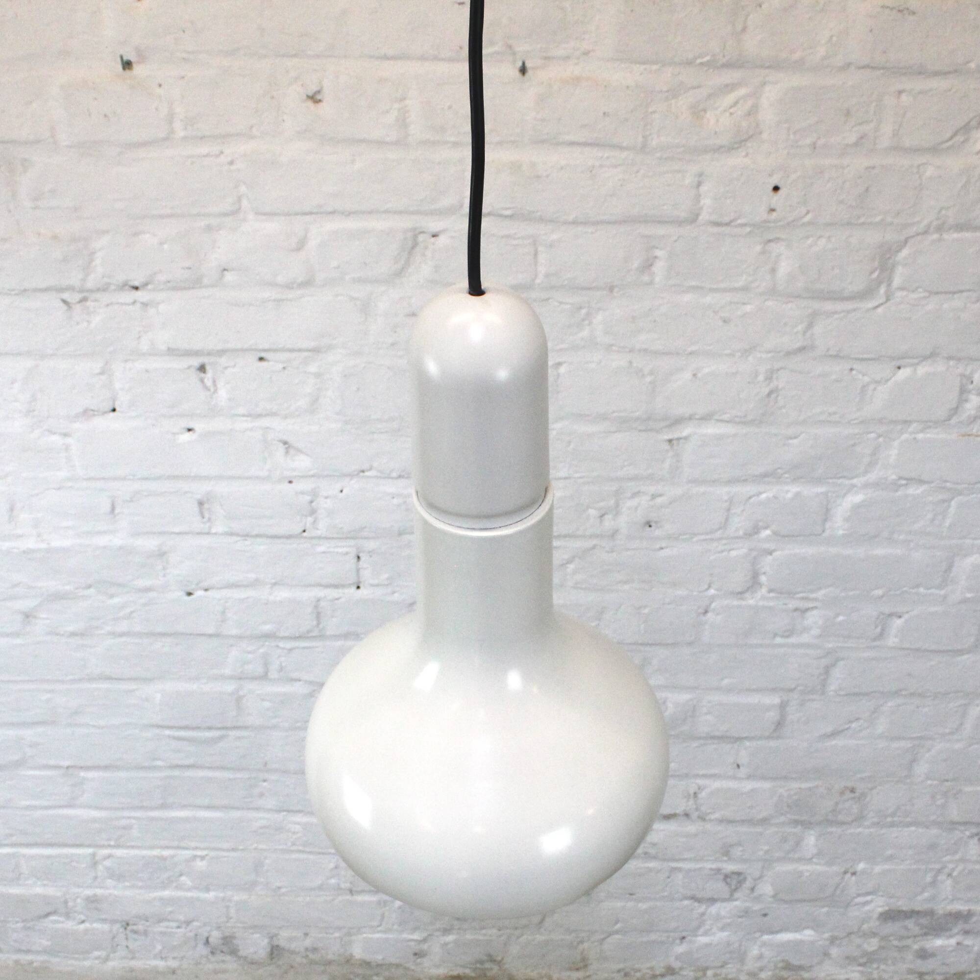 Vintage lacquered aluminum pendant light by Staff Leuchten 1970s