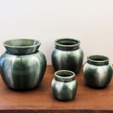 Set of 4 flamed ceramic pots