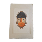 La Roche Laffitte (Born in 1943) - Watercolour drawing on silk - Mask