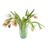 Green crystal vase, vintage French