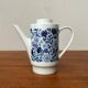 Teapot or coffee pot in German ceramic from the mid-century, Hamburg Form 20 series decor Blumenspiel by Lieselotte Kantner for Melitta, 1960s.