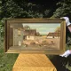 Vintage Oil Painting - Sunlit Farmyard with Chickens