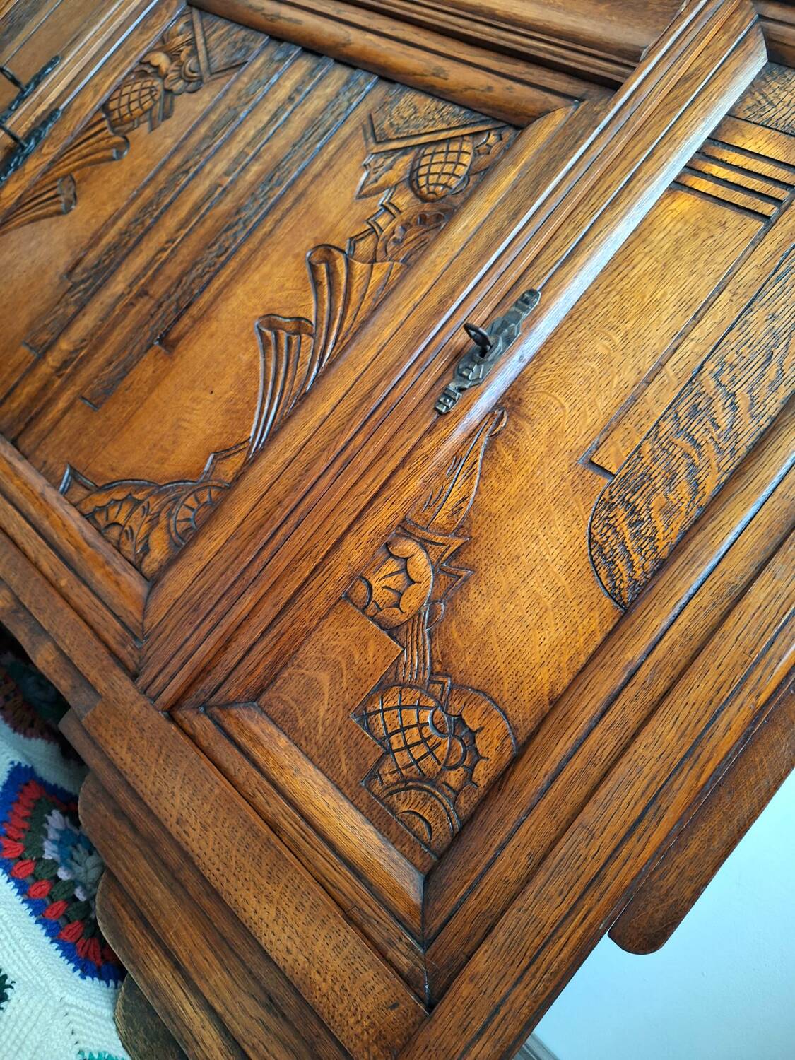 Buffet art déco plateau marbre, meuble vaisselier ancien