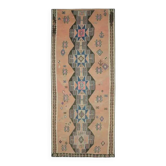 Vintage Turkish Oushak Handmade Cotton Orange Wool Kilim Runner Rug 170x404