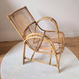 Fauteuil en rotin vintage