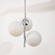 Chrome vintage chandelier with globes – 1970s modernist design