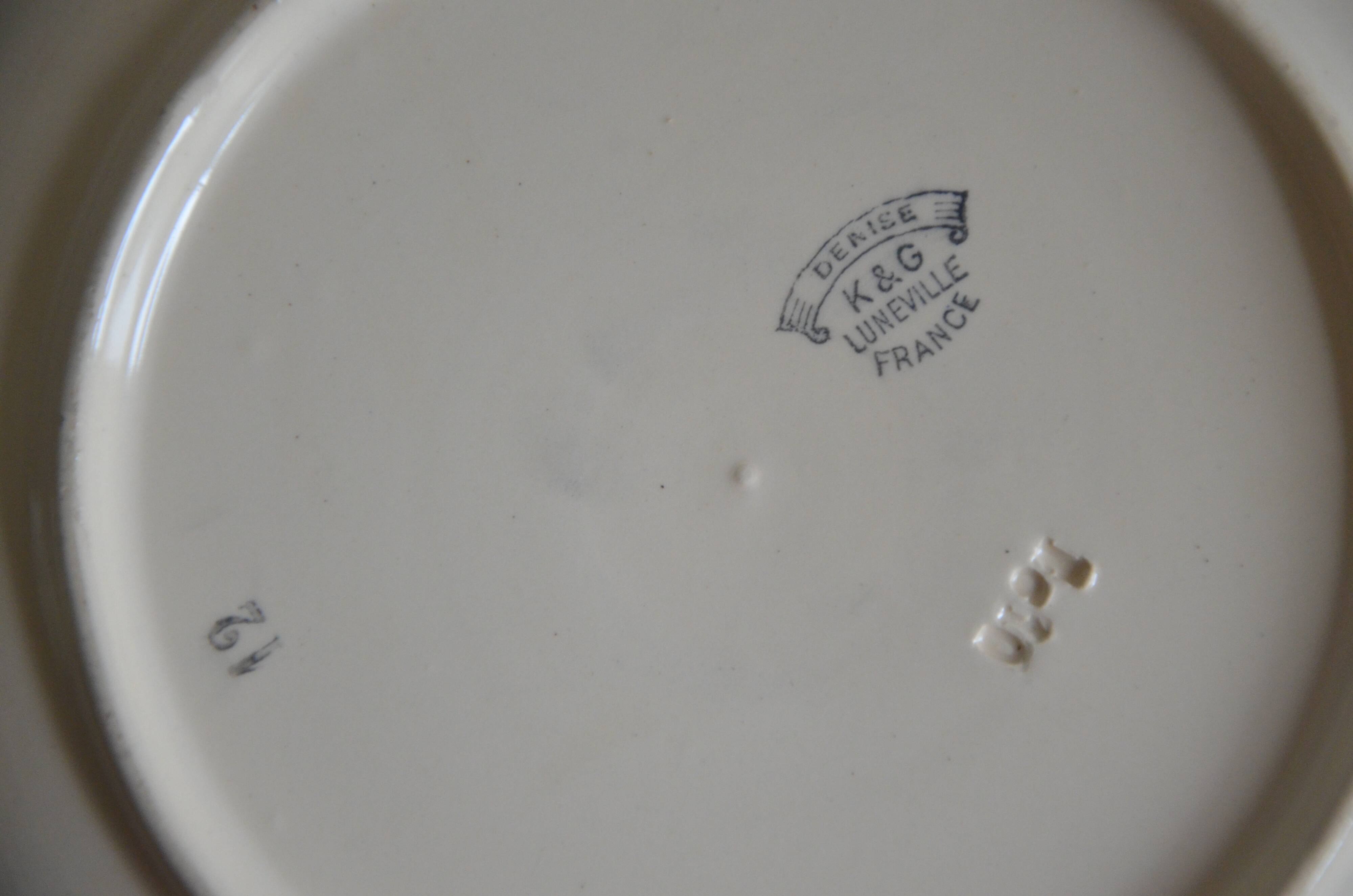 Pie dish K-G Lunéville France, Denise collection