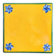 Yellow glazed ceramic trivet signed l. drimmer