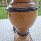 Pair of large Le Dauphin Verdennes lamps made of turned wood from the 1970s.