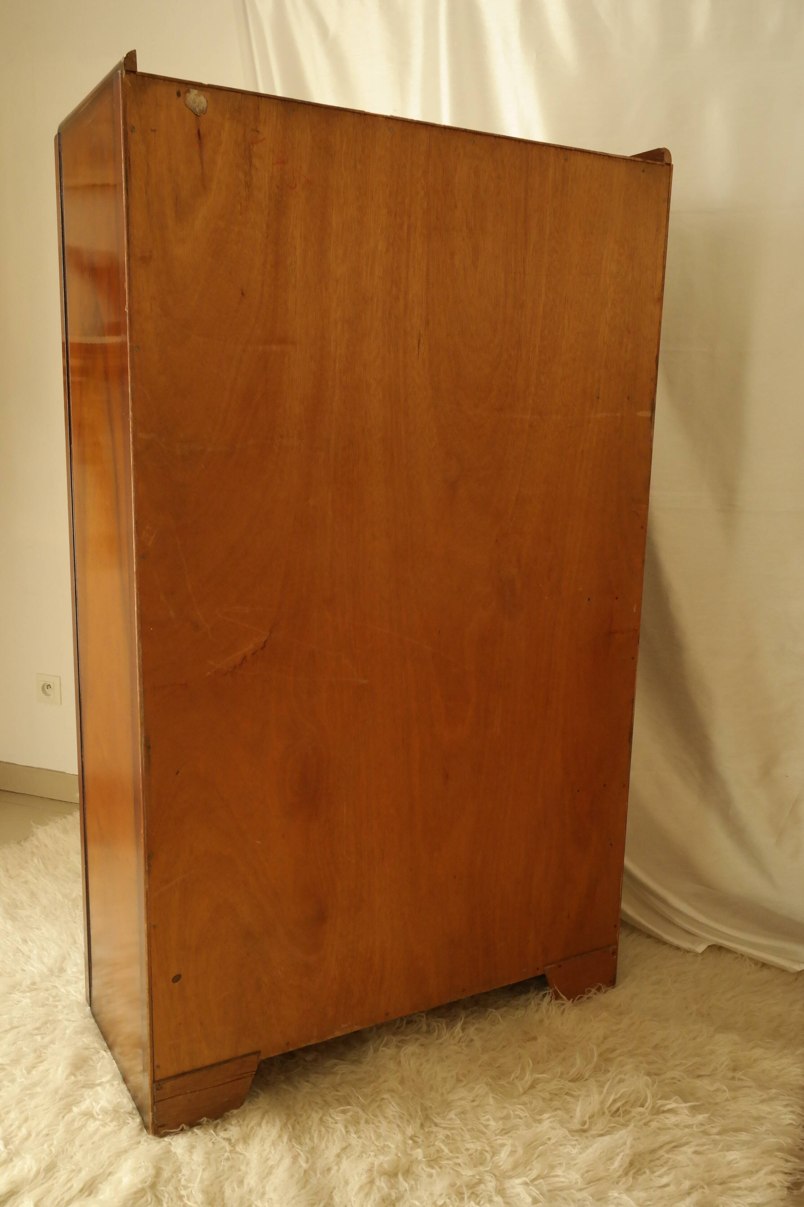 English art deco student wardrobe in walnut
