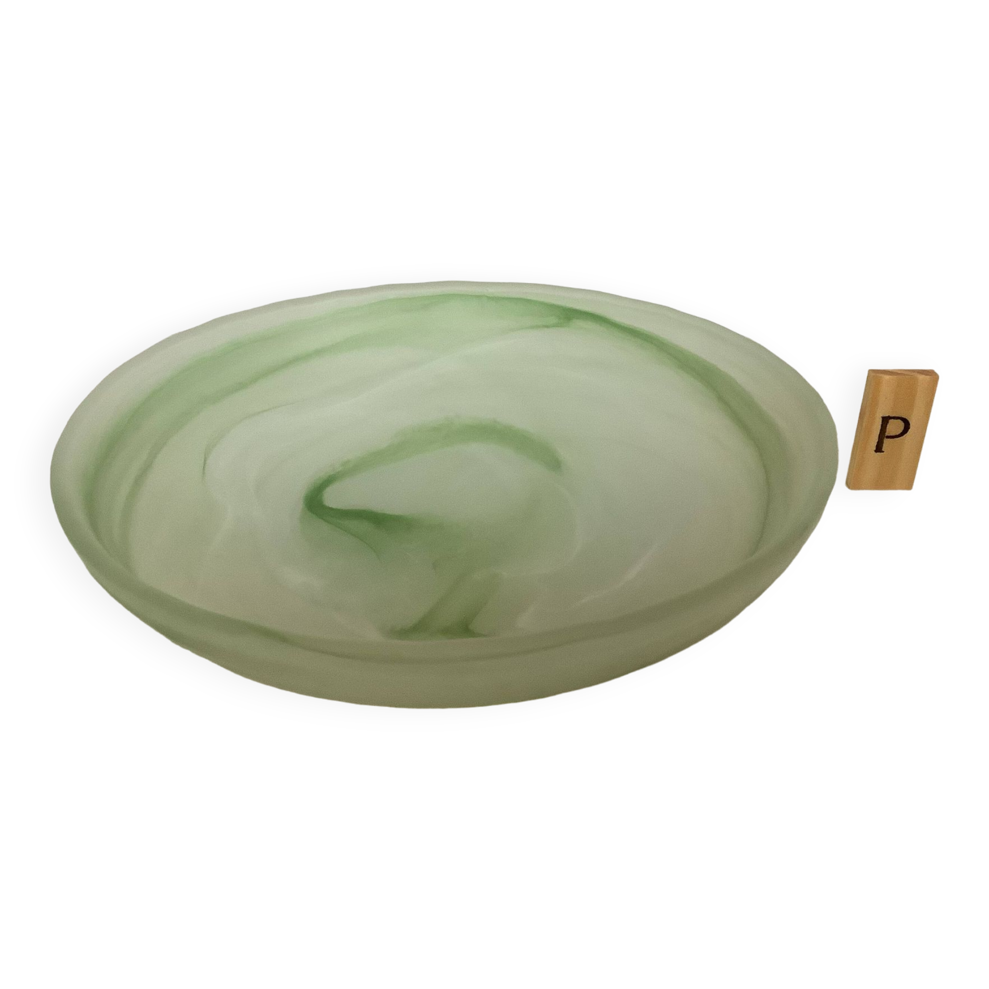 Green glass paste empty pocket ashtray P
