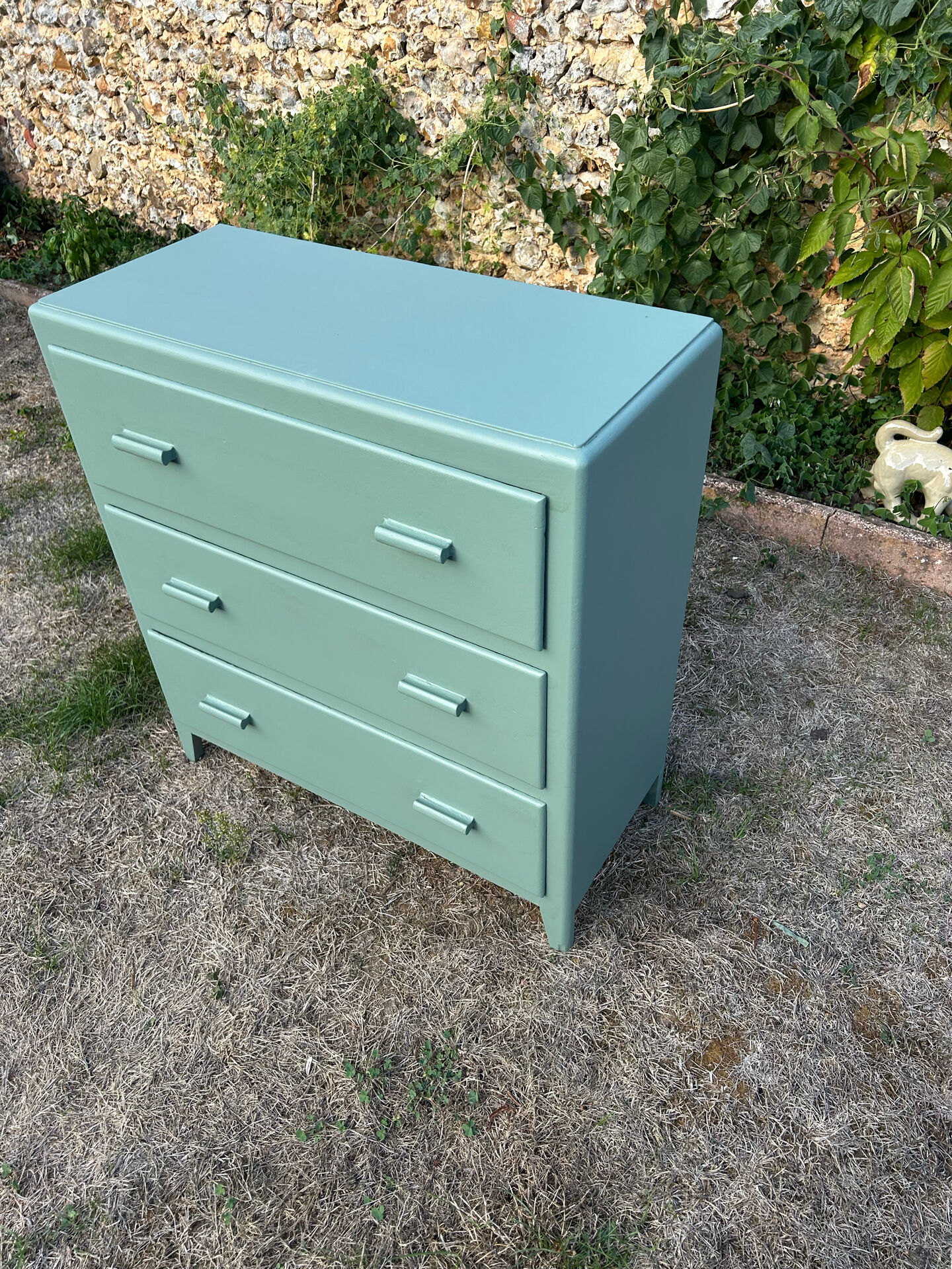 Commode vintage 1950 vert Fumé