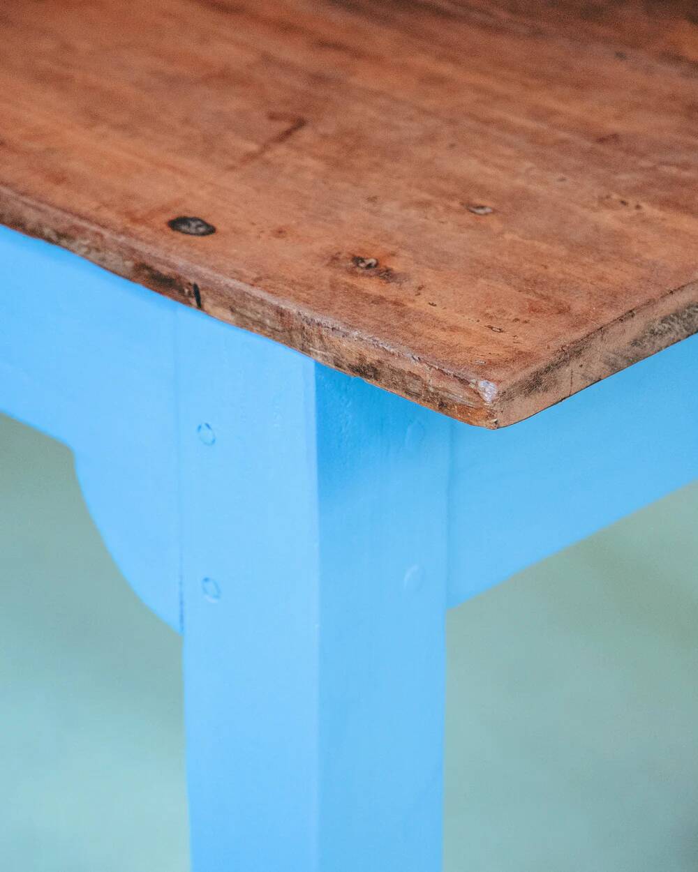 Very long vintage French wooden cloister table