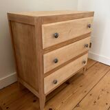 Vintage raw wood chest of drawers