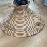 Seventies rattan hanging lamp