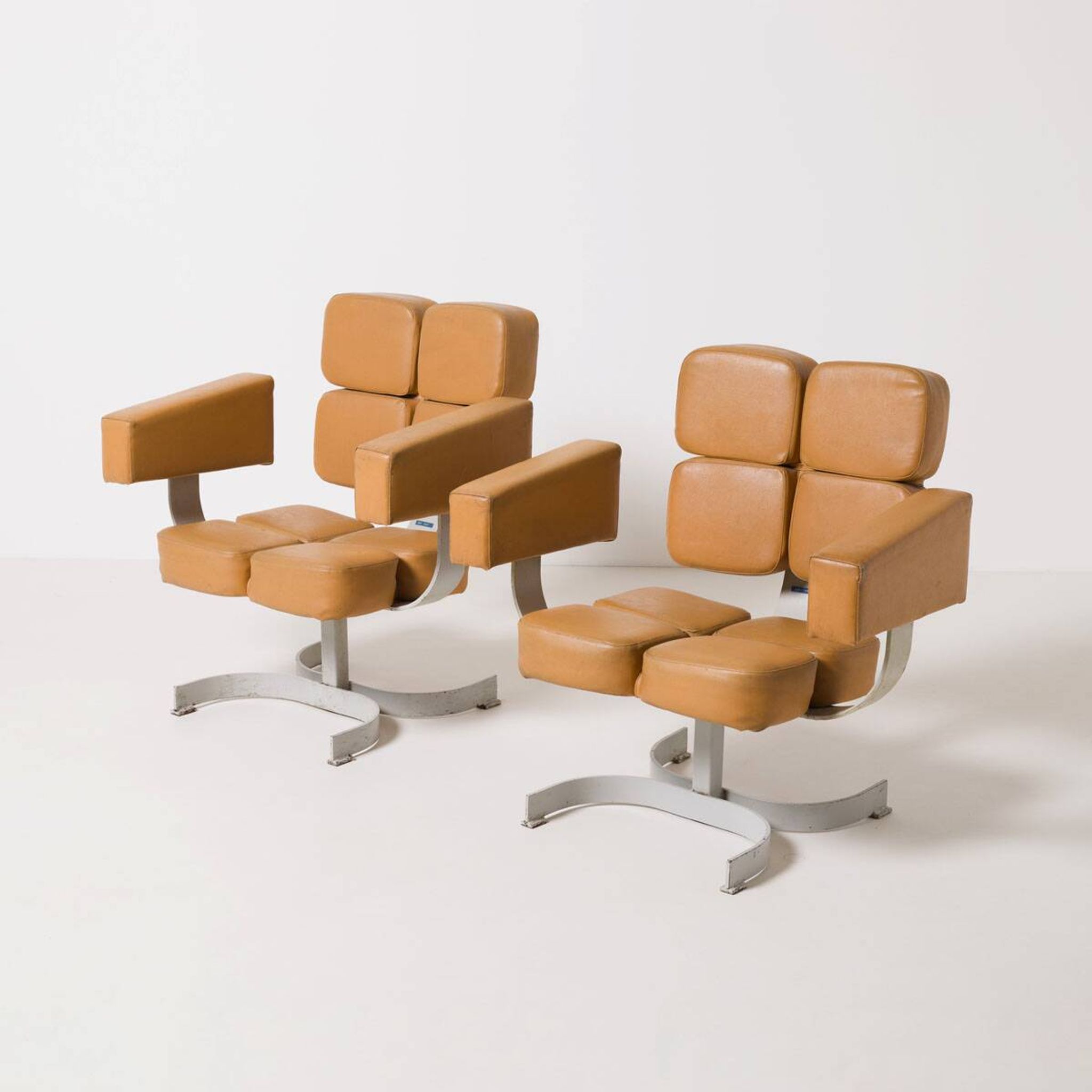 Unique brutalist swivel armchair from former Czechoslovakia, 1970s 1 of 3