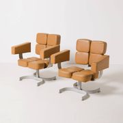 Unique brutalist swivel armchair from former Czechoslovakia, 1970s 1 of 3