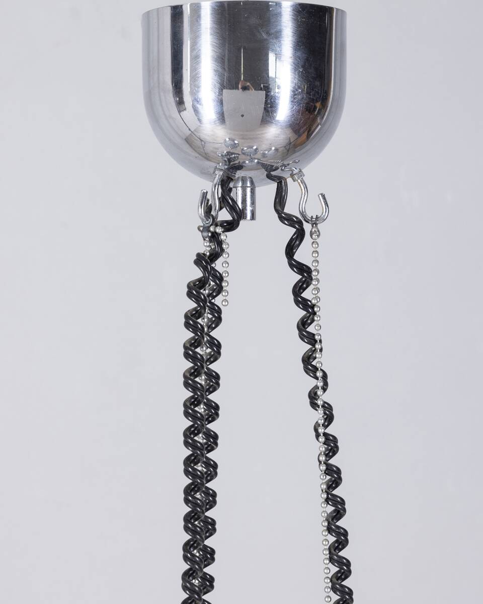 Vintage 1970s chrome-plated chandelier designed by Goffredo Reggiani