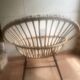 Fauteuil rotin - piétement acier noir - vintage
