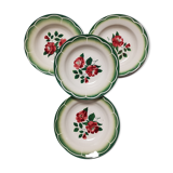 4 assiettes creuses Faïence Digoin Sarreguemines modèle "Mireille"