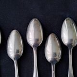 6 SFAM Chambly pattern silver-plated soup spoons