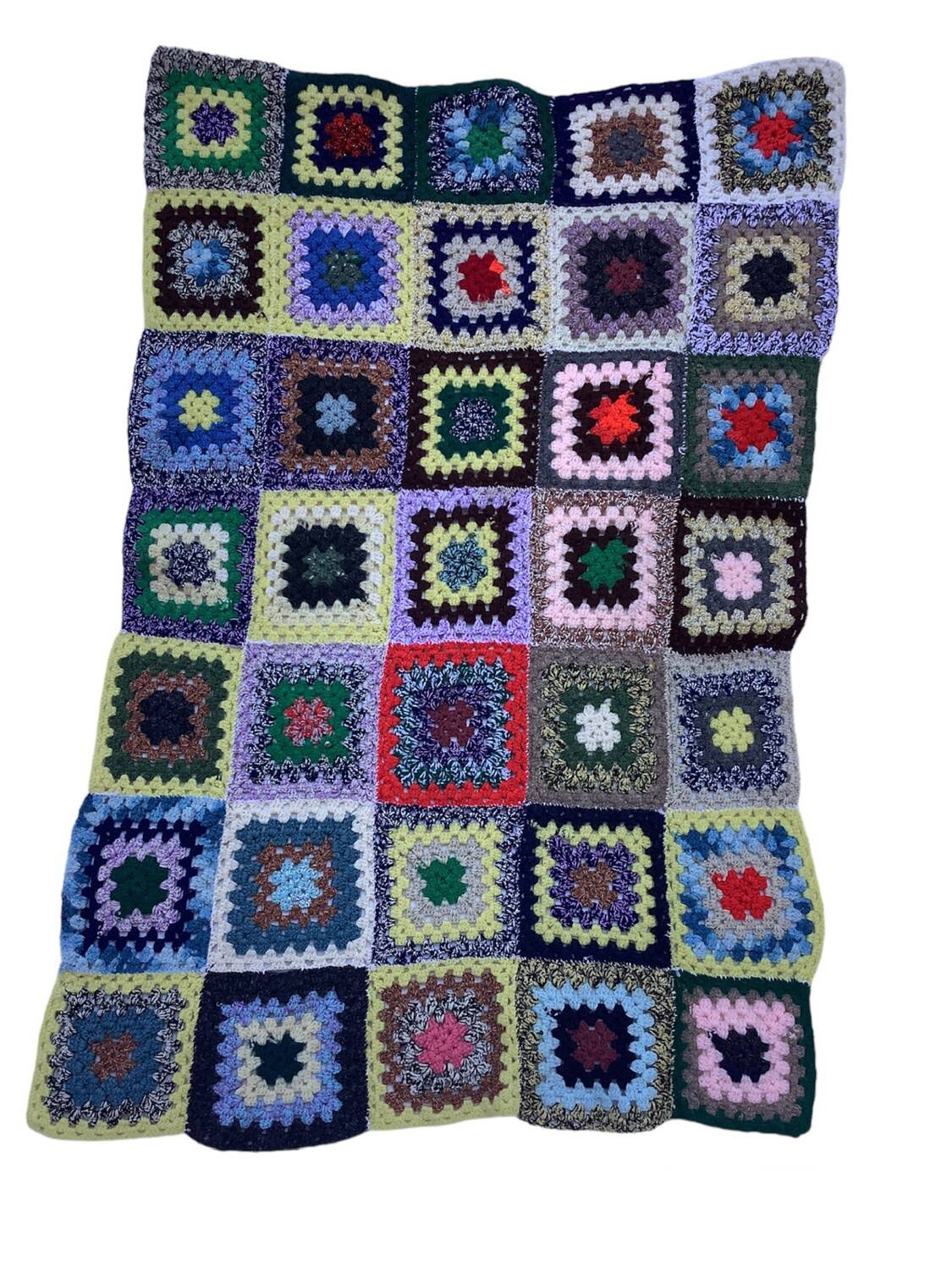 Crochet plaid blanket, handmade