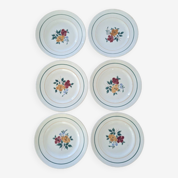 Six assiettes plates Mariette St Amand