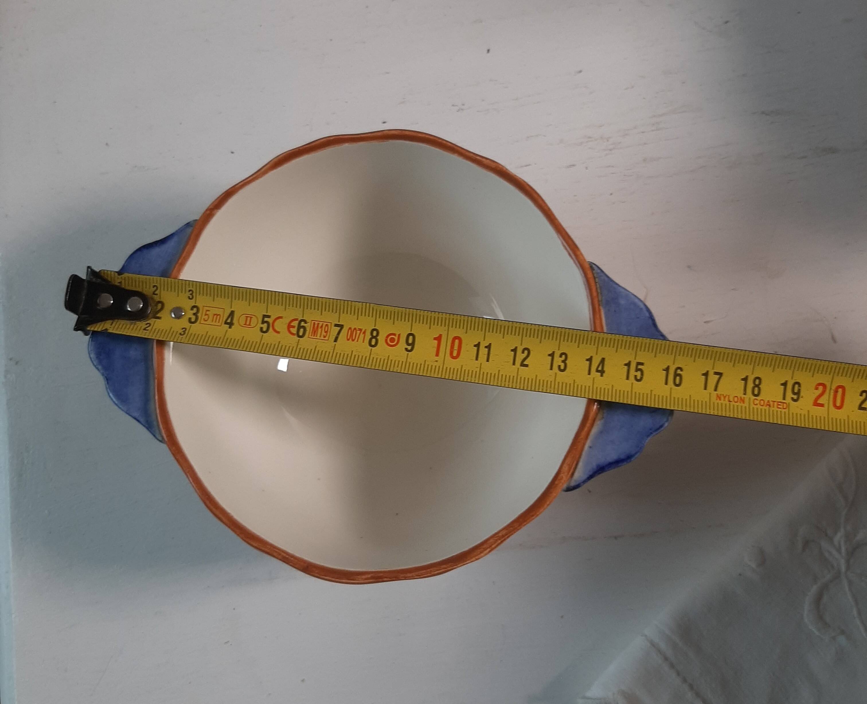 Gien earthenware bowl with peony decoration