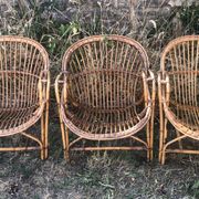 Vintage 1960s bamboo rattan chairs