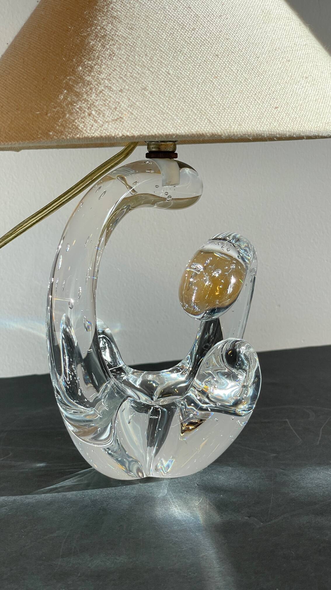 Lampe cristal art déco gravée Paris France