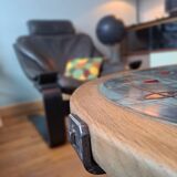Vallauris table basse signé drac 1960 bois faïence acier