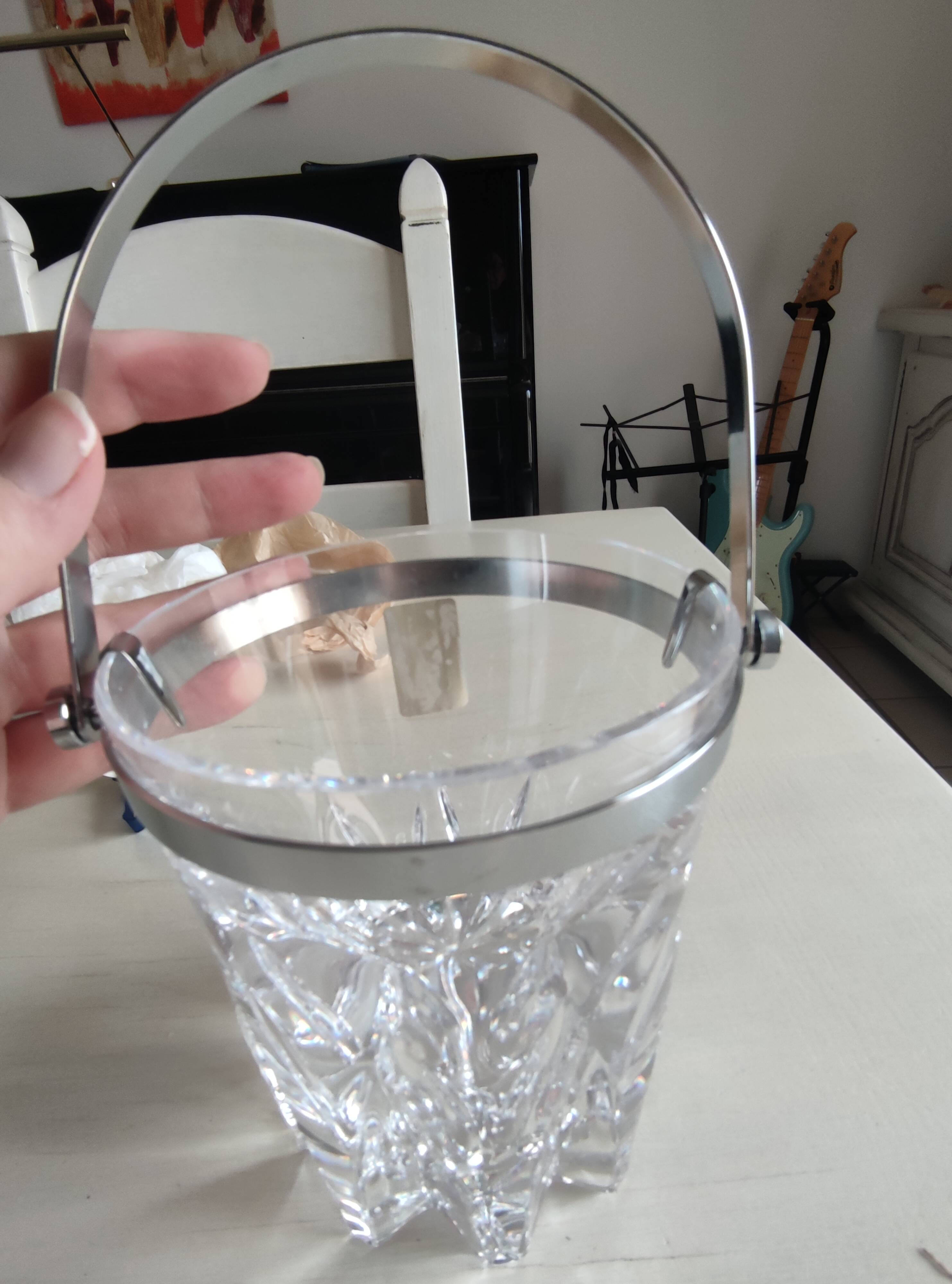 Crystal ice bucket from the royal crystal factories of Champagne.