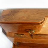 Cozy walnut bramble headboard for bed 140 x 190, from 1950