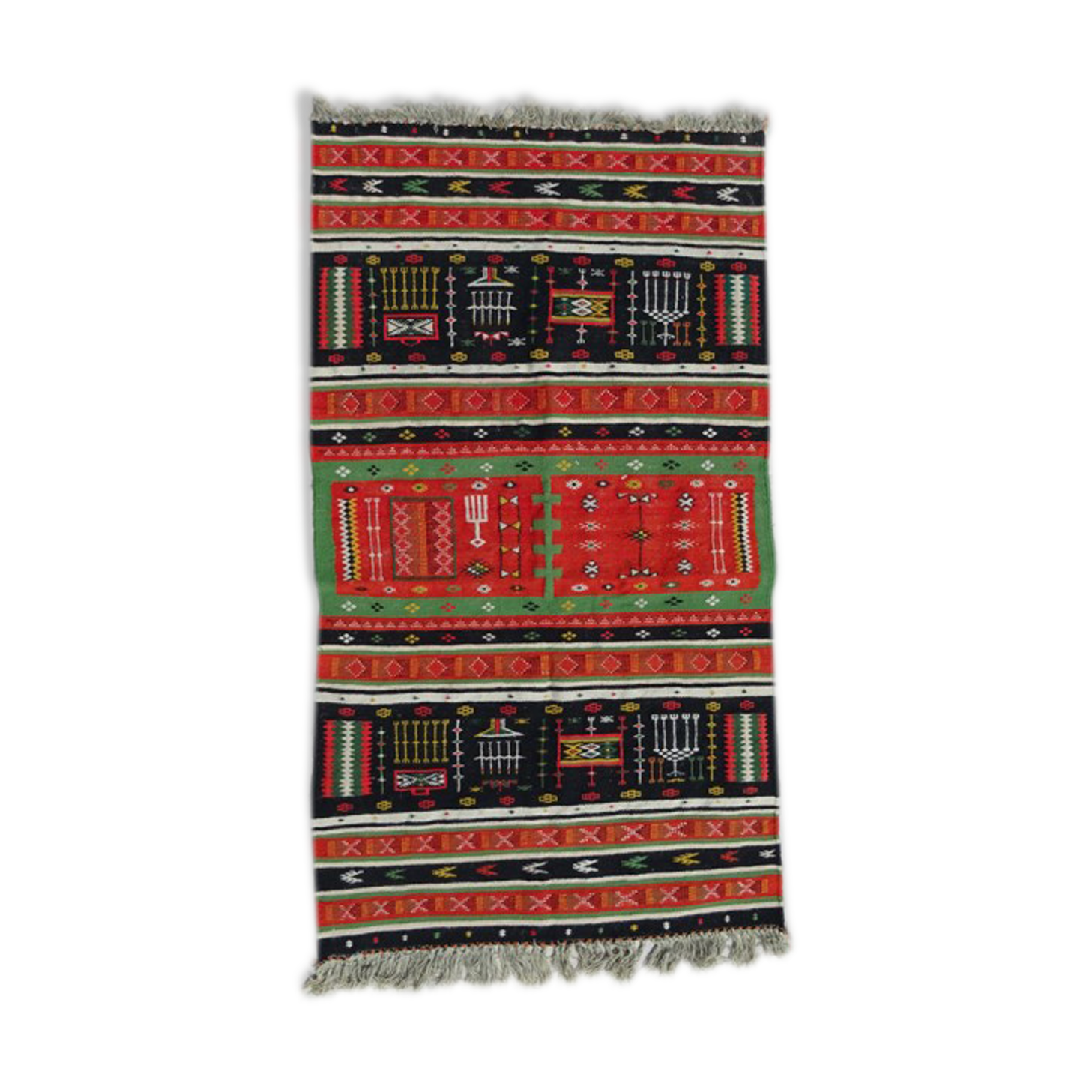 Hand woven wool rug 125x70cm