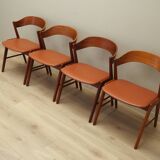 Set of four teak chairs, Danish design, 1970s, manufacture: Korup Stolefabrik