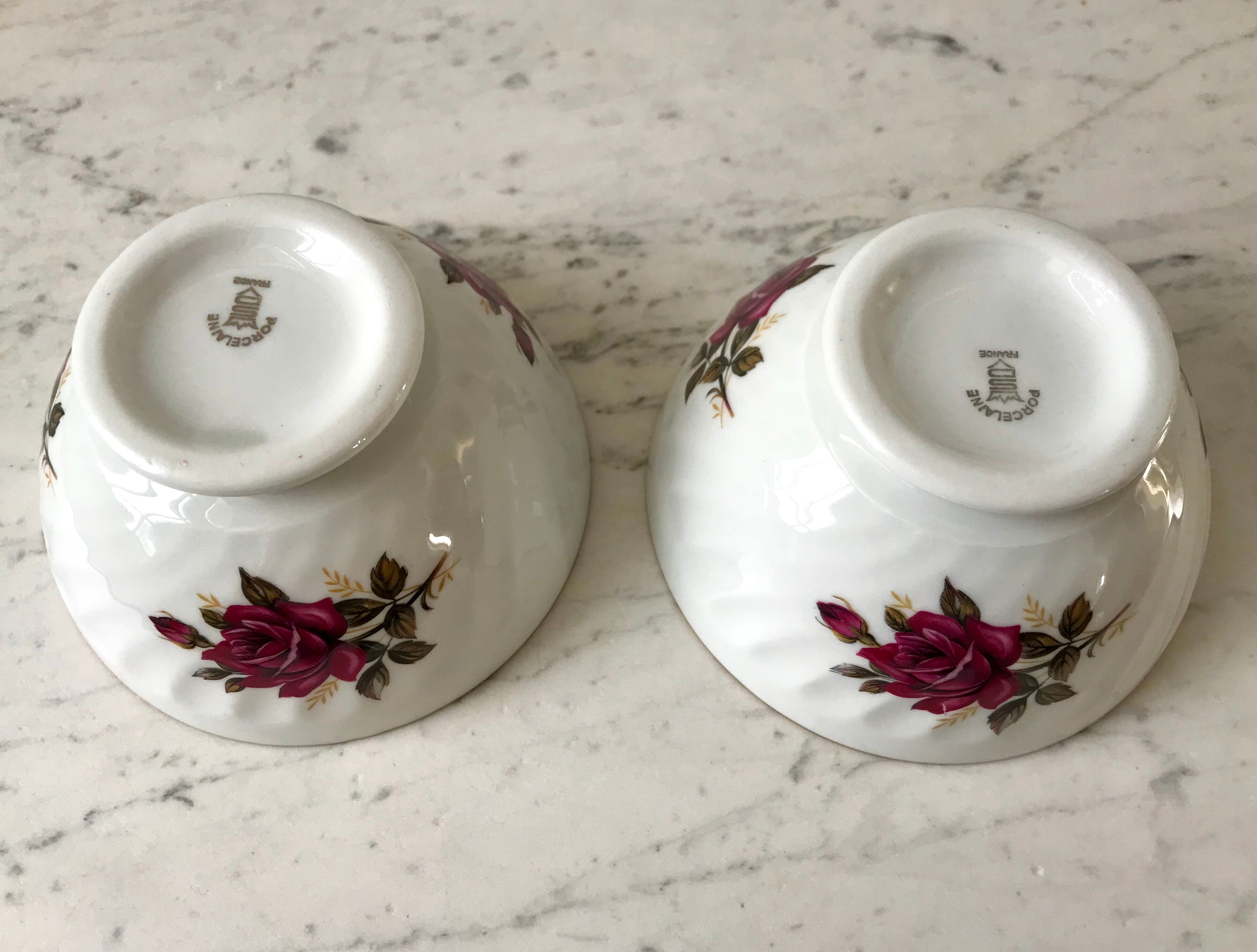 Duo de bols à fleurs vintage