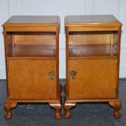 Art Deco Nightstands in Walnut, 1920s, Set of 2