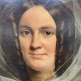 Oil painting on canvas 1850 victor darjou french portrait paint