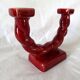 Ceramic chandelier, signed LONGCHAMP, twisted old red