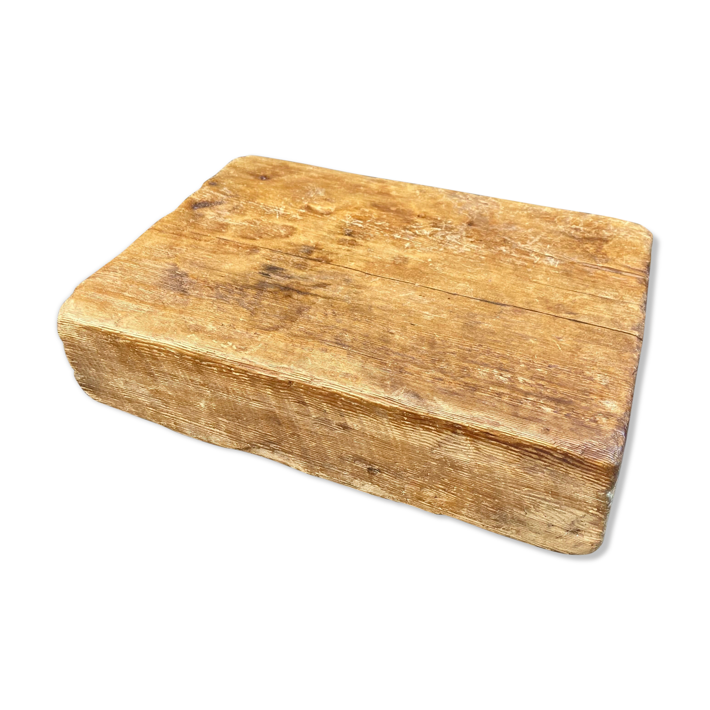 Old solid wood log cutting board