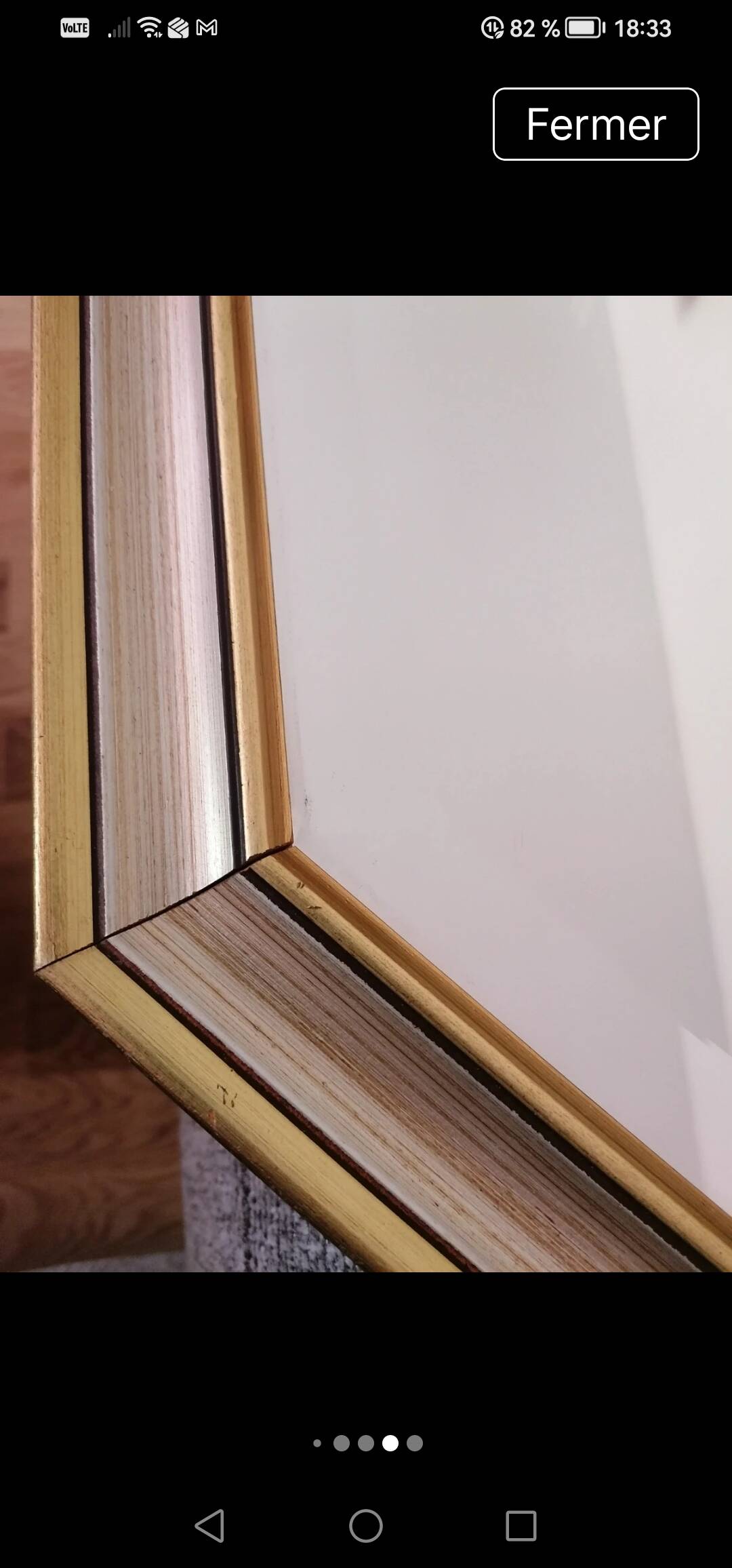 Golden wooden mirror