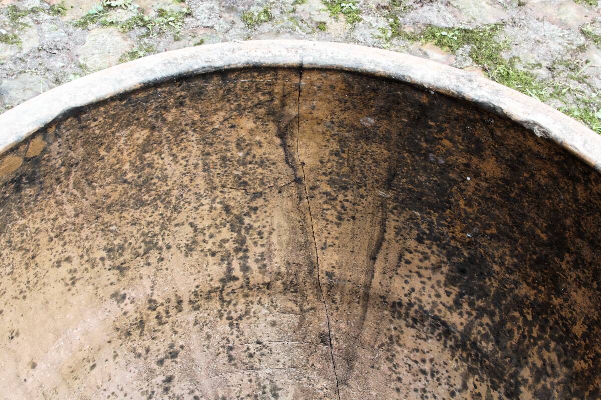 Large turned terracotta jar, 19th century