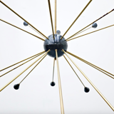 1960 Sputnik brass and metal ceiling light