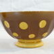 Paire de bols en faience de Sarreguemines marron pois jaune
