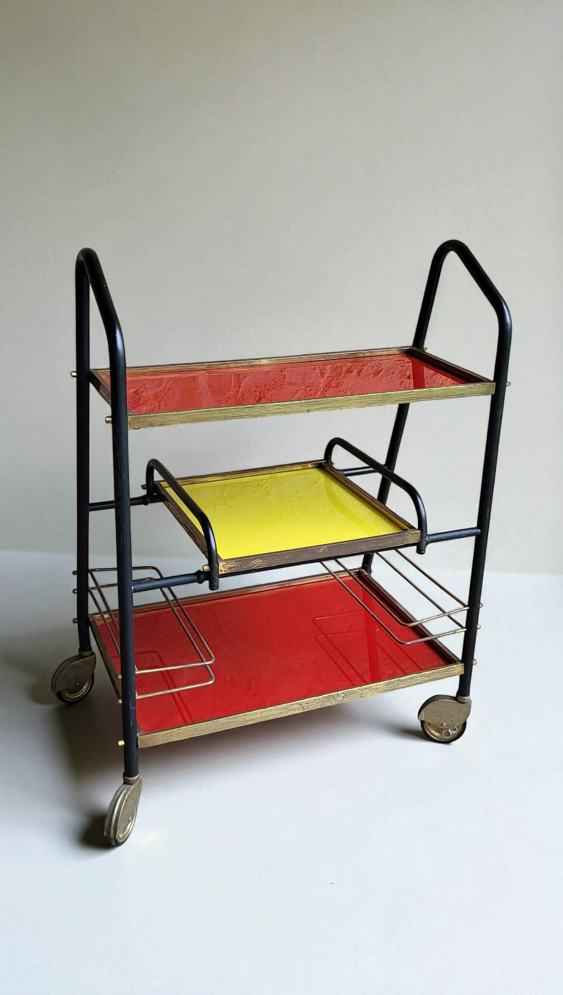 Vintage Bar Serving 1960's Red & Yellow